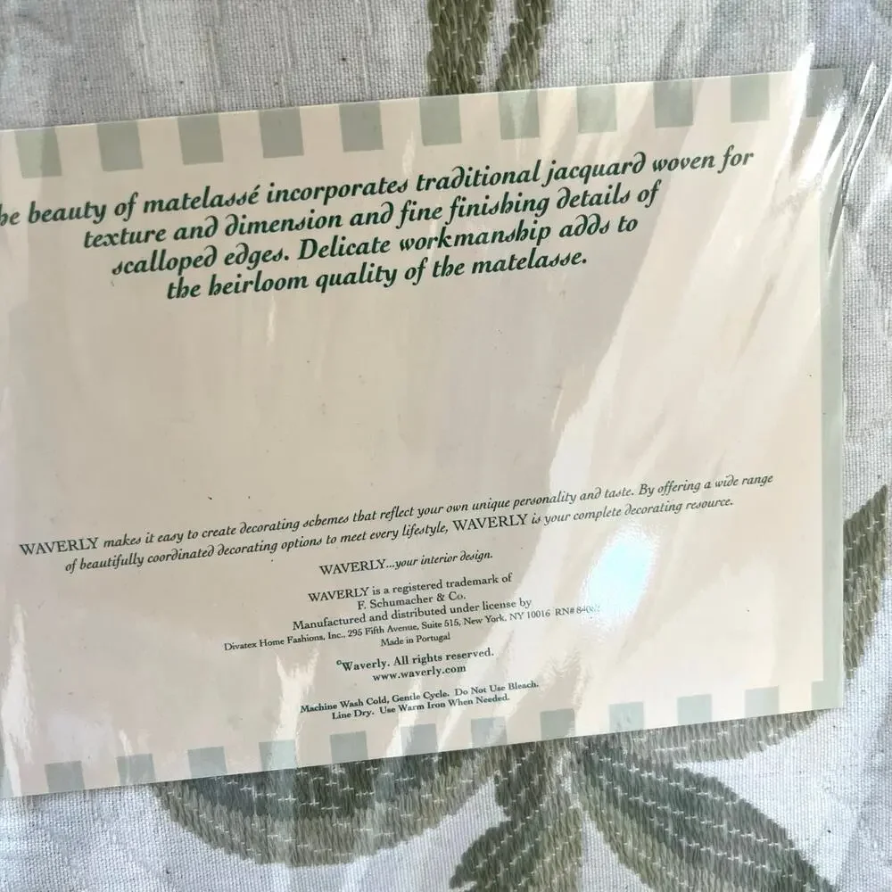 Waverly matelasse quilted coverlet with embroidered palm trees